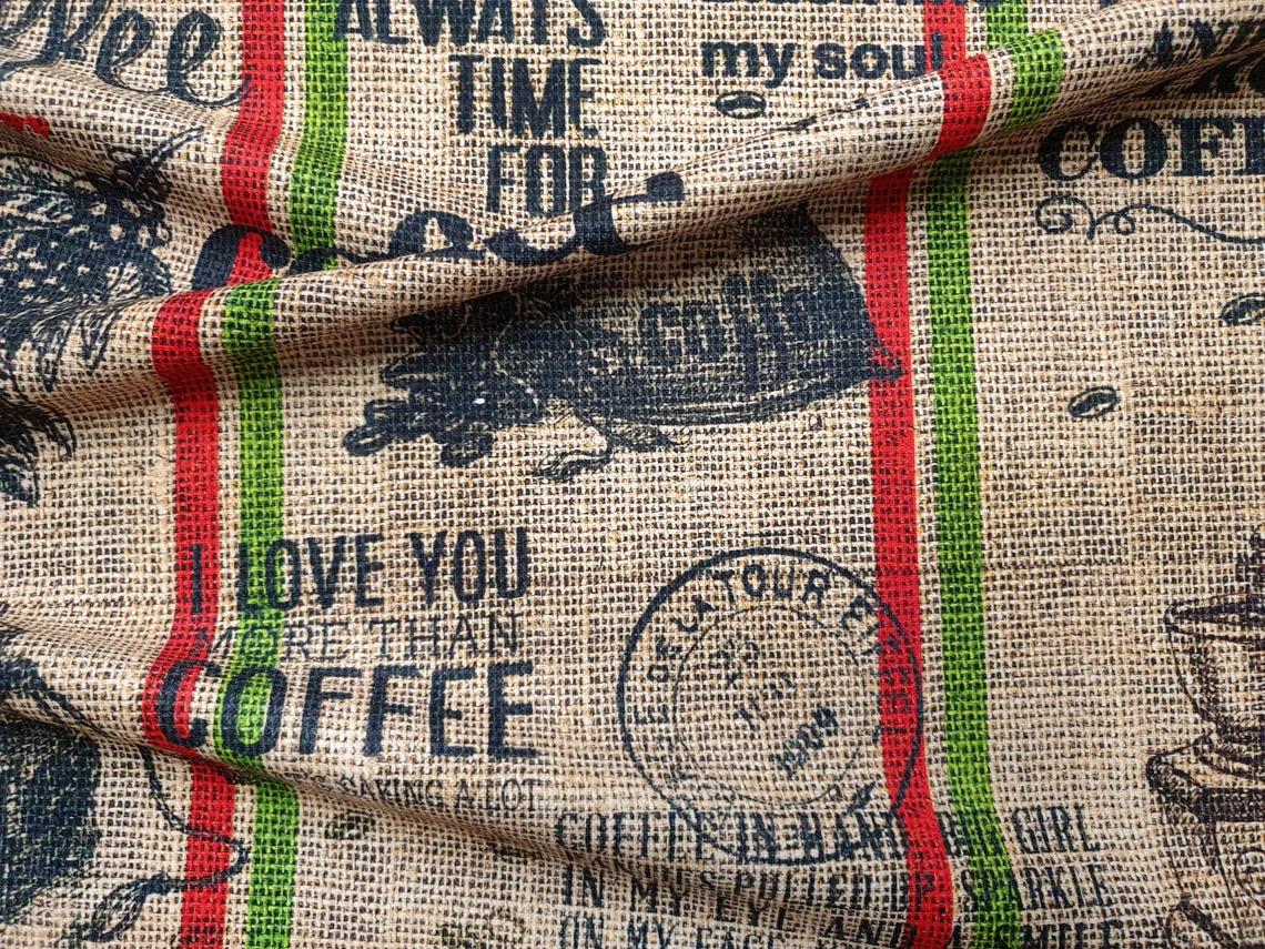 Coffee Sack Print Fabric