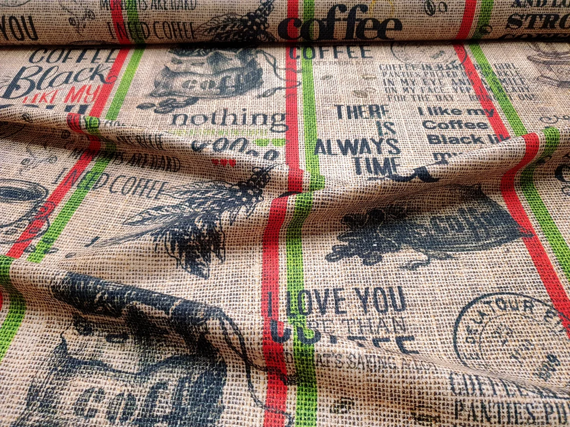 Coffee Sack Print Fabric