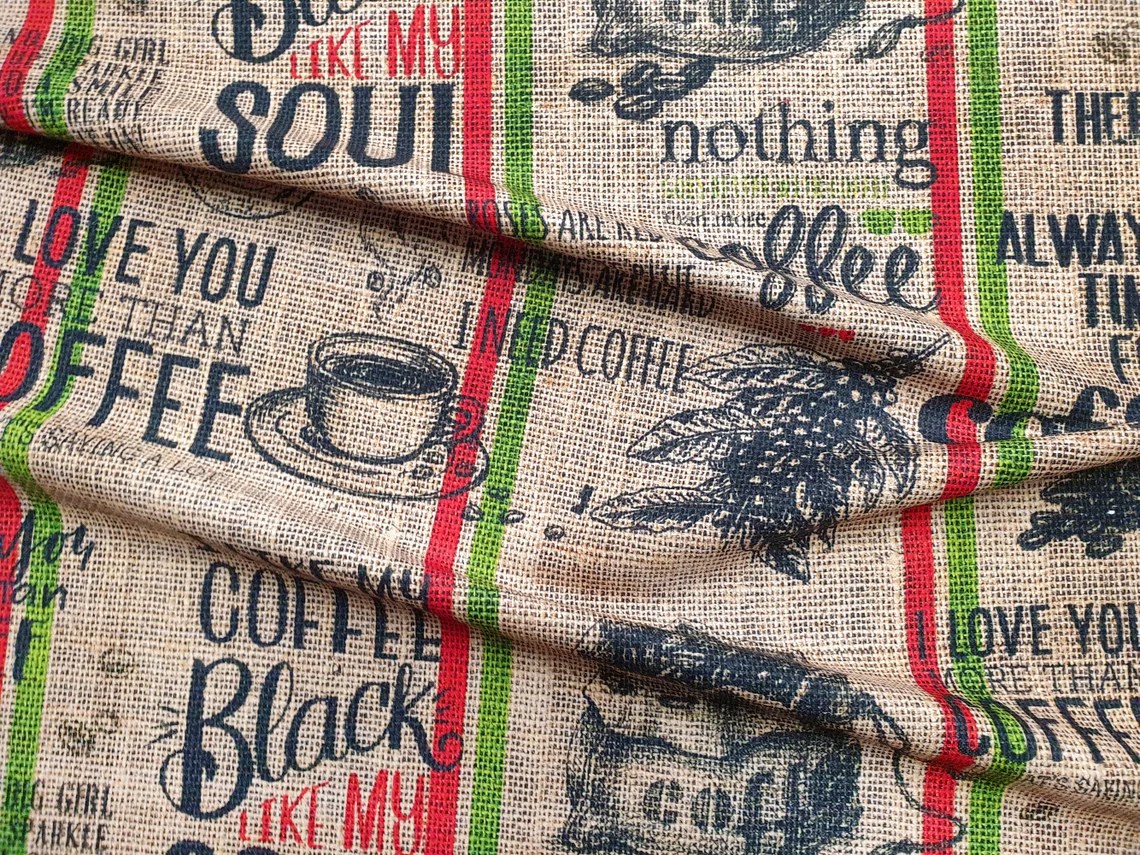 Coffee Sack Print Fabric