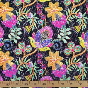 Colorful Floral Polish Folk Art Fabric