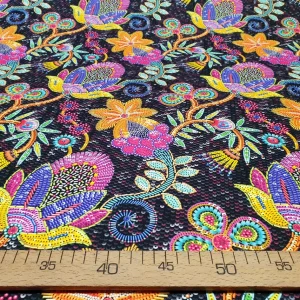 Colorful Floral Polish Folk Art Fabric