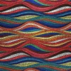 Colorful Geometric Waves Fabric