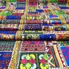 Colorful Patchwork Rug Print Fabric