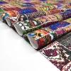 Colorful Patchwork Rug Print Fabric