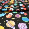 Colorful Planets and Stars Fabric