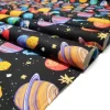 Colorful Planets and Stars Fabric
