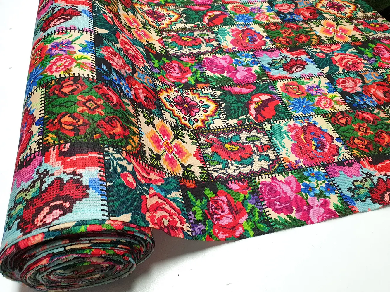Vintage Flowers and Leaves Fabric