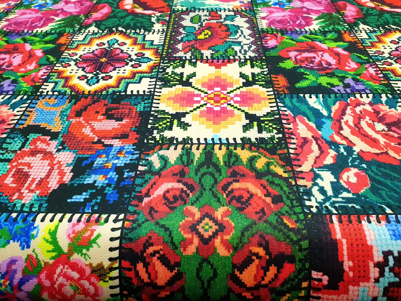 Vintage Flowers and Leaves Fabric