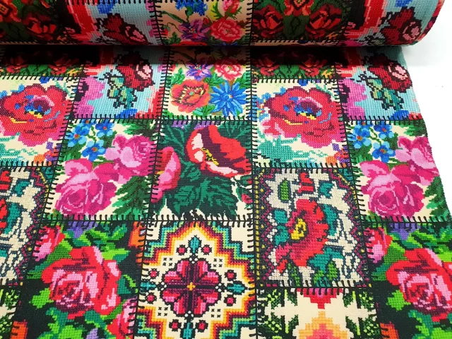 Vintage Flowers and Leaves Fabric