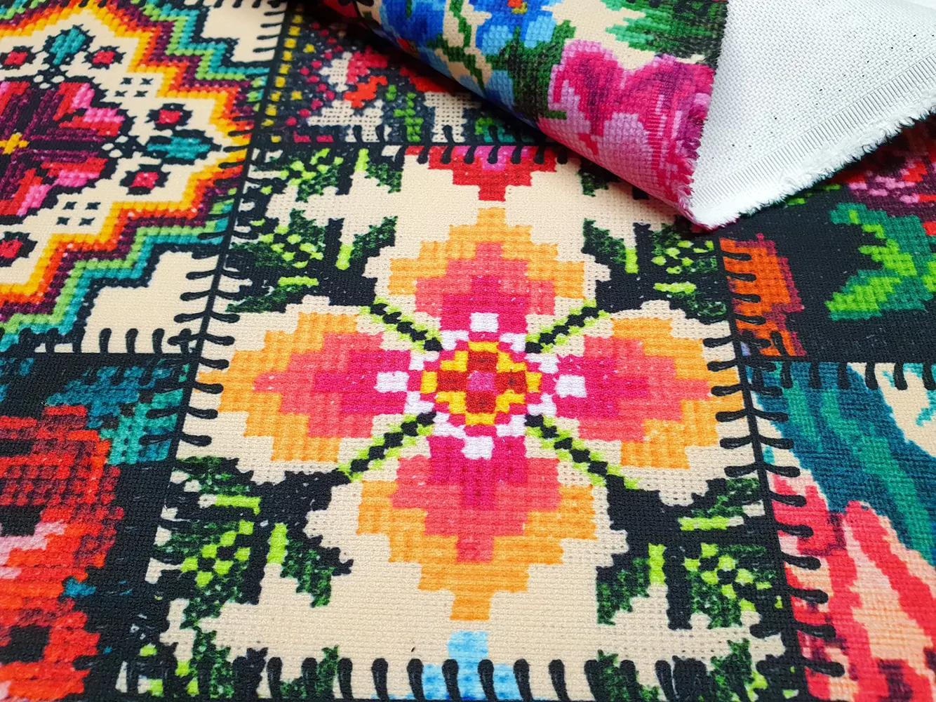 Vintage Flowers and Leaves Fabric