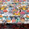 Cute Colorful Costumed Cats Fabric