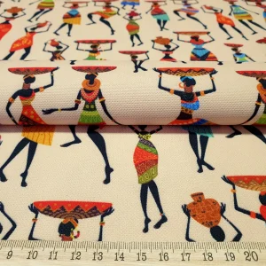 Dancing African Women Print Fabric
