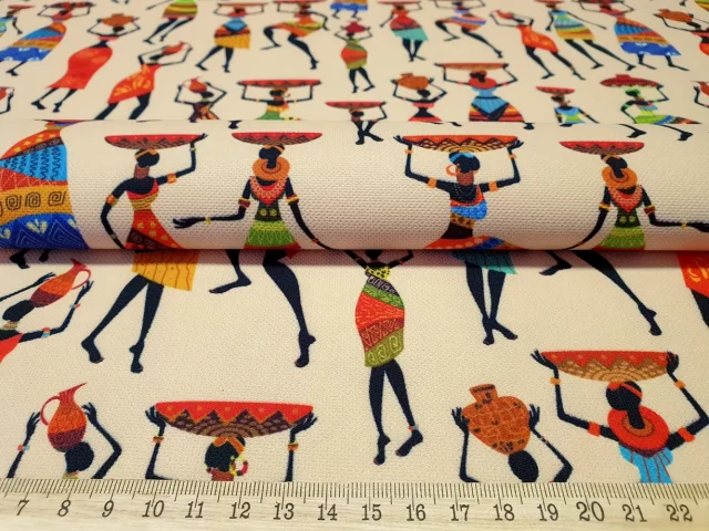 Dancing African Women Print Fabric