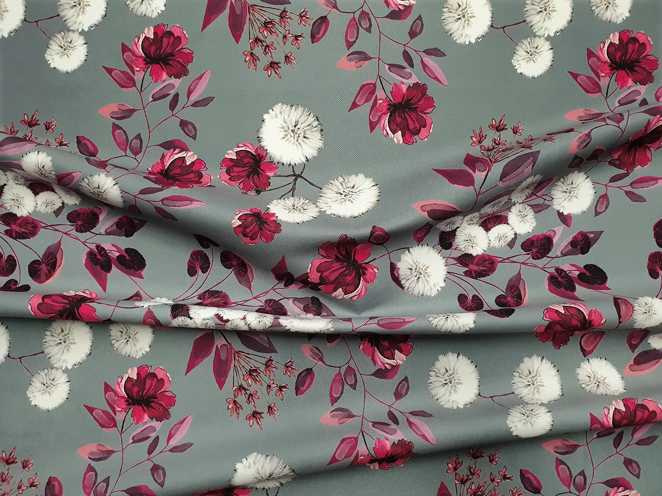 Dandelions in Grey Fabric