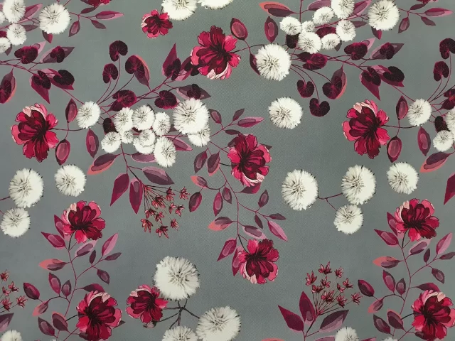 Dandelions in Grey Fabric