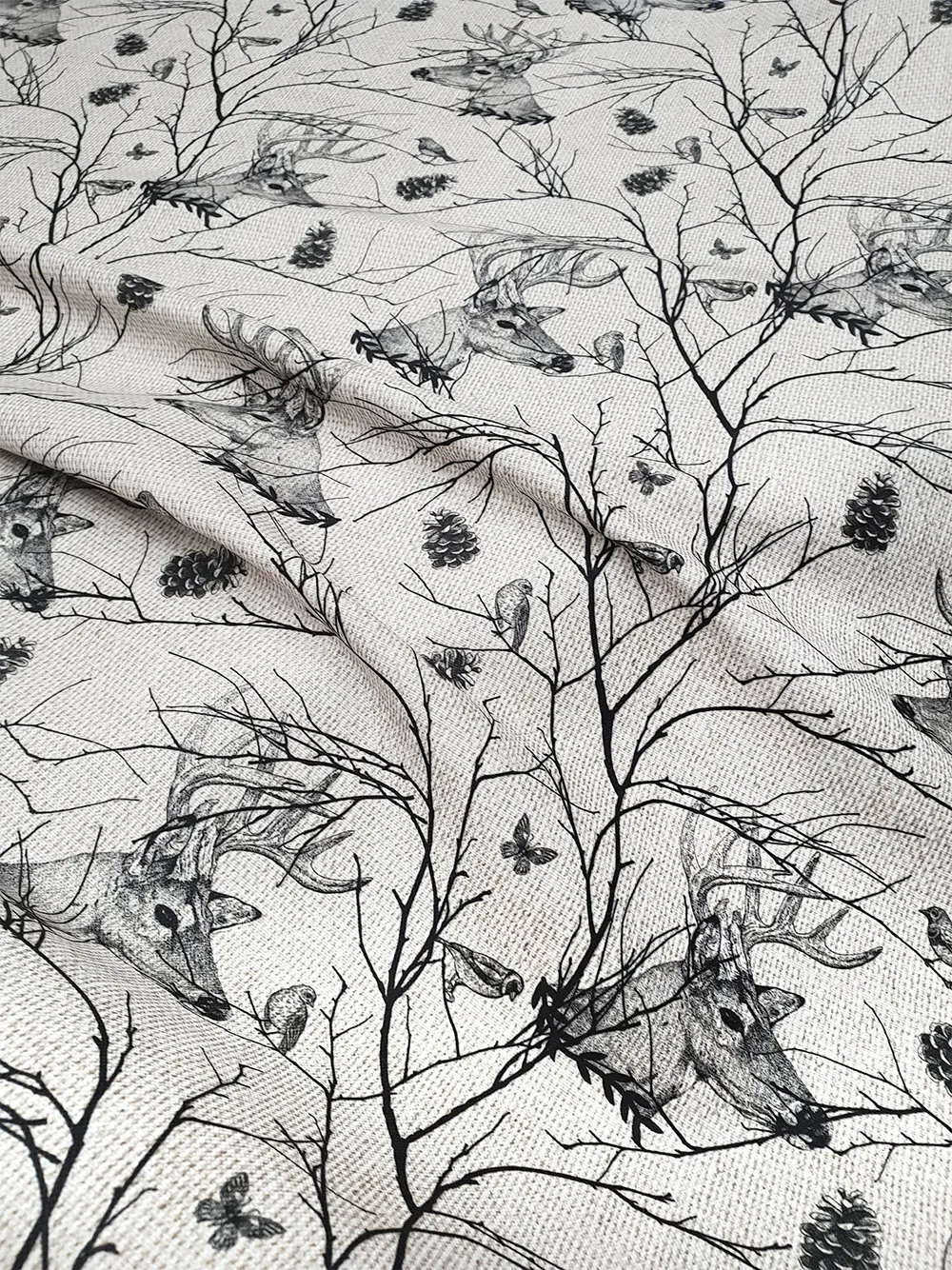 Deers and Birds Fabric