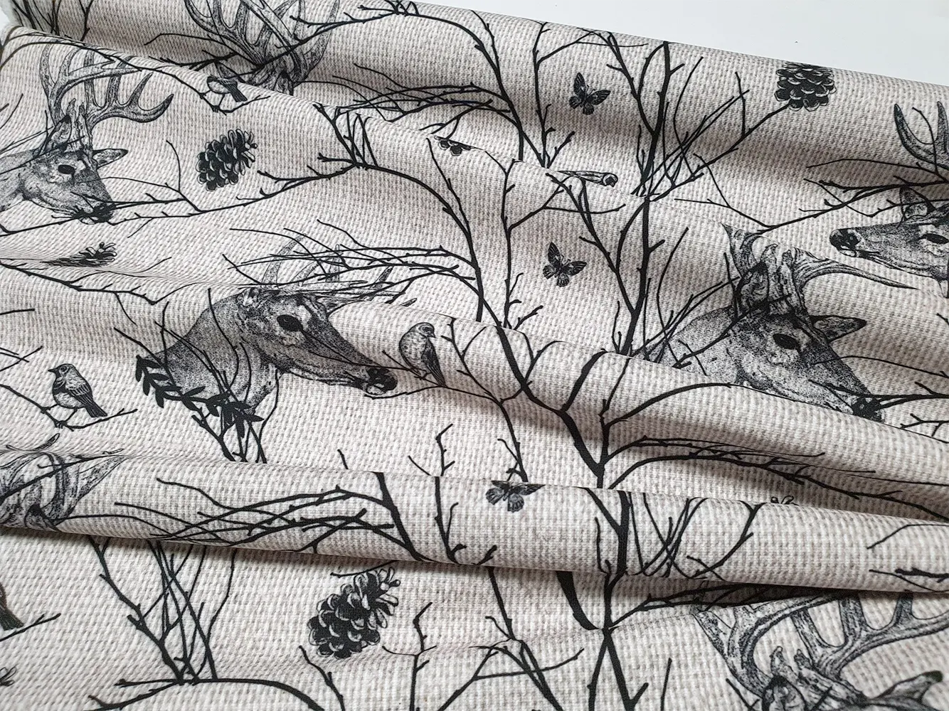 Deers and Birds Fabric