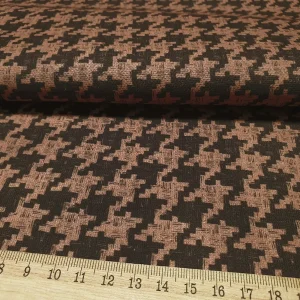 Espresso Brown Houndstooth Fabric