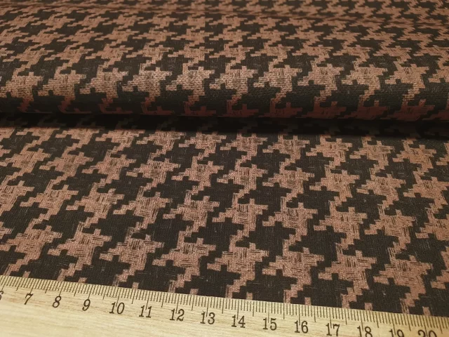 Espresso Brown Houndstooth Fabric
