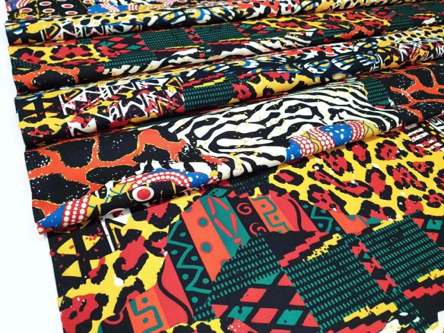 Exotic African Safari Animals Skin Fabric
