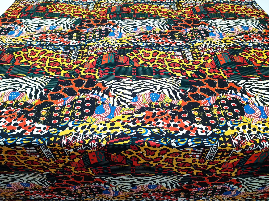 Exotic African Safari Animals Skin Fabric