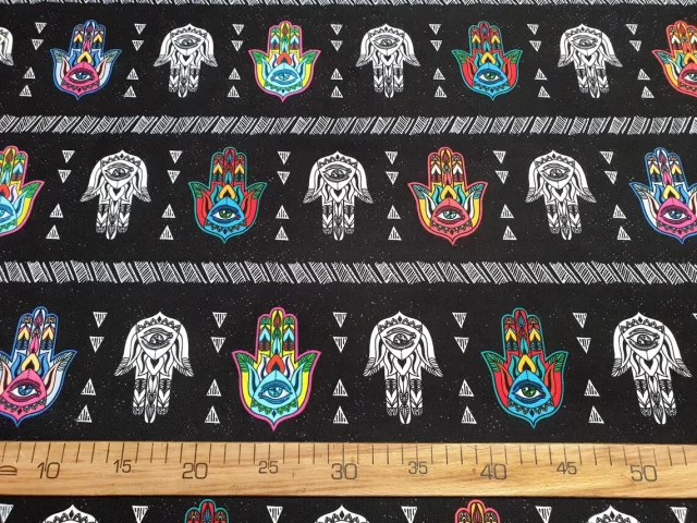 Fatima Hamsa Hand Print Fabric
