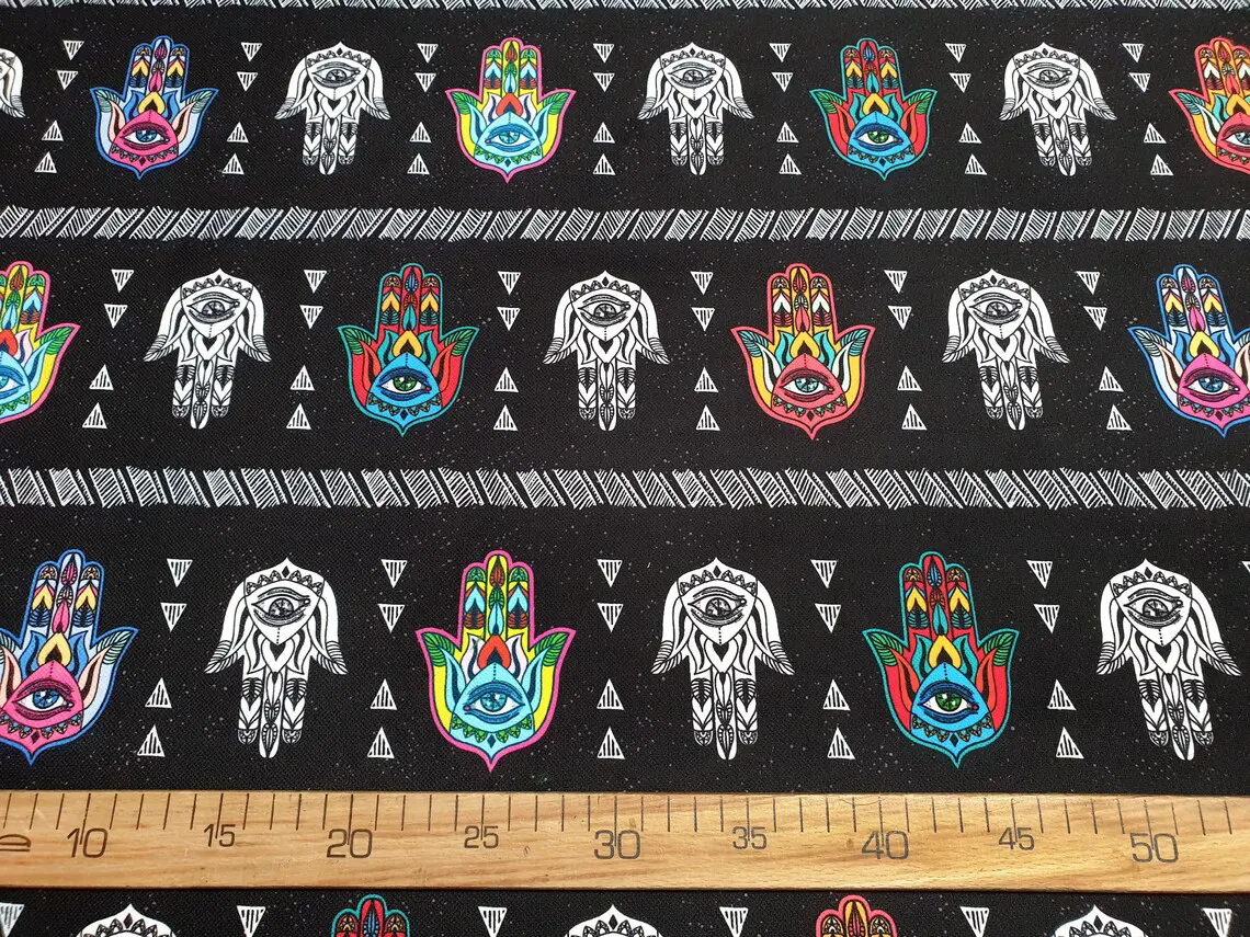 Fatima Hamsa Hand Print Fabric