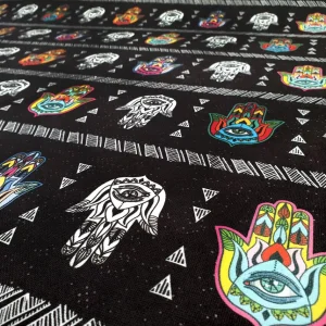 Fatima Hamsa Hand Print Fabric