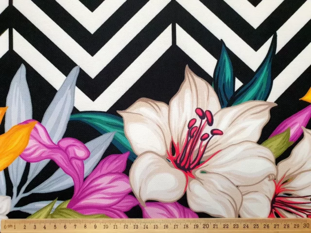 Floral Chevron Fabric