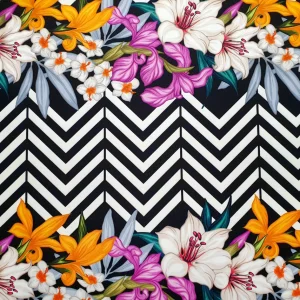 Floral Chevron Fabric