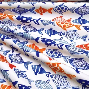 Hand Drawn Watercolor Fish Fabric
