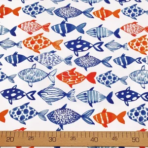 Hand Drawn Watercolor Fish Fabric