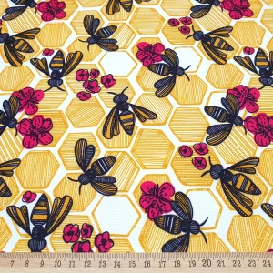 Honeycomb and Bees Fabric