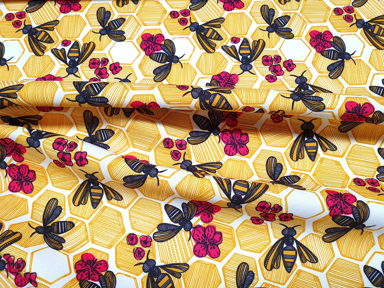 Honeycomb and Bees Fabric