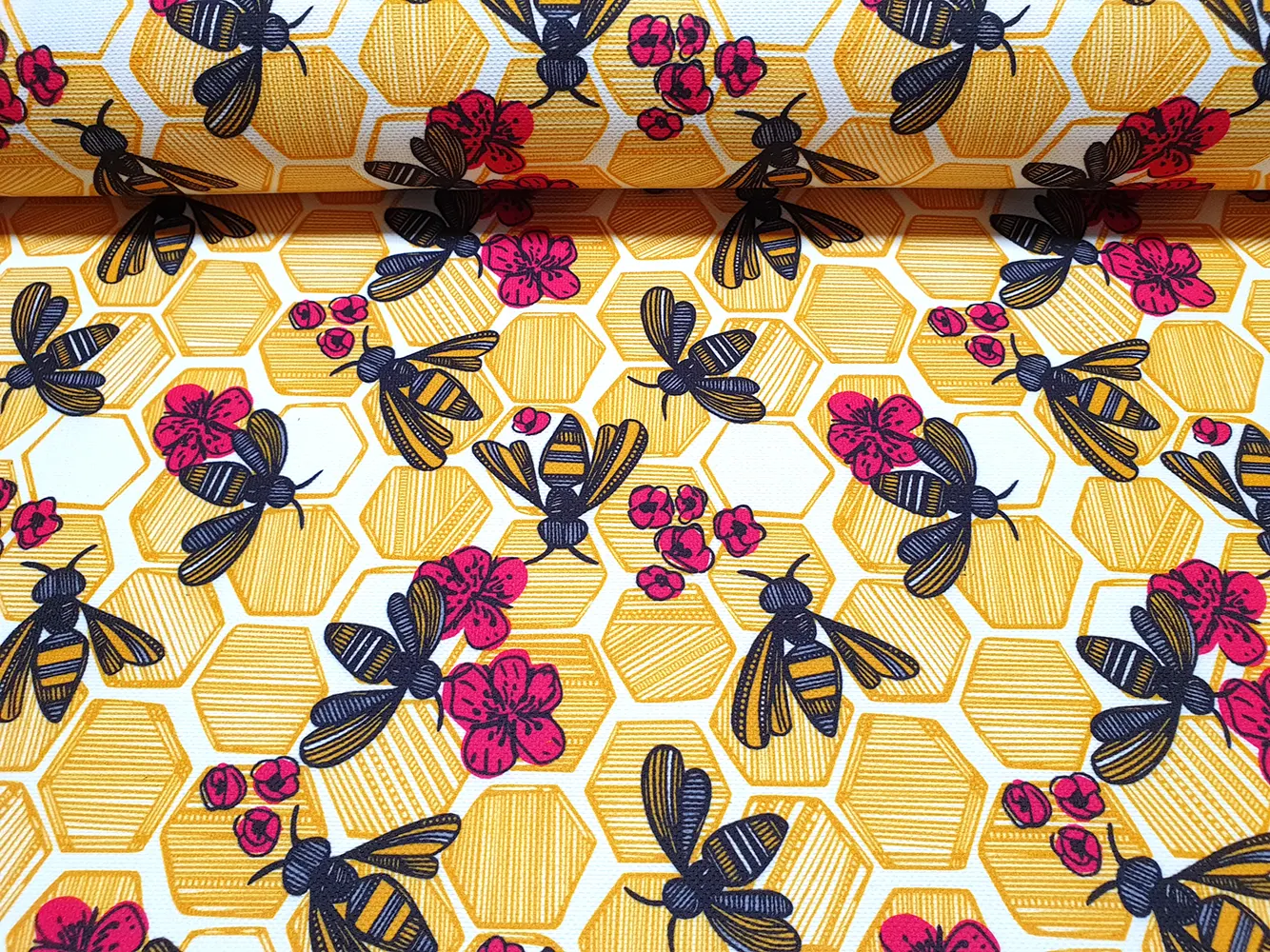 Honeycomb and Bees Fabric