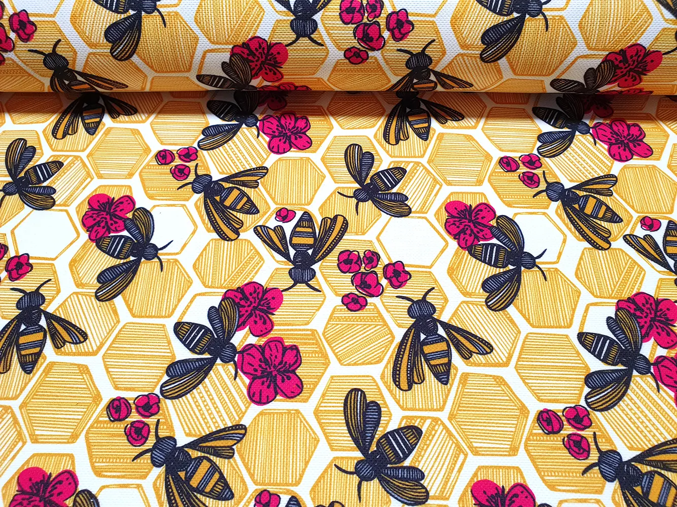 Honeycomb and Bees Fabric