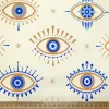 Ivory Evil Eye Bead Fabric