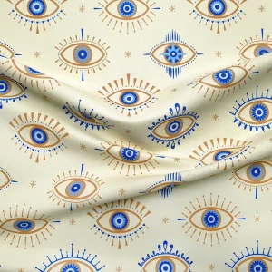 Ivory Evil Eye Bead Fabric