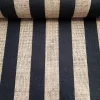 Jute Look Black Stripe Print Fabric