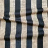 Jute Look Black Stripe Print Fabric