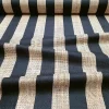 Jute Look Black Stripe Print Fabric