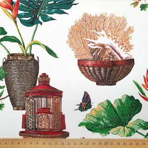 Lanterns and Floral Pots Fabric