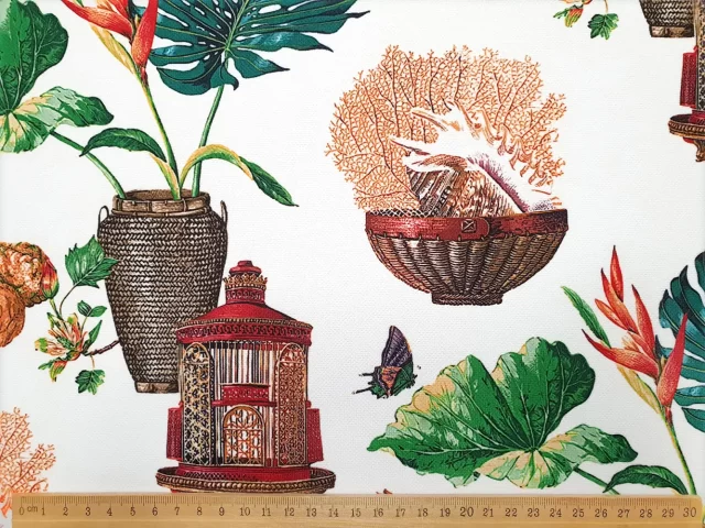 Lanterns and Floral Pots Fabric