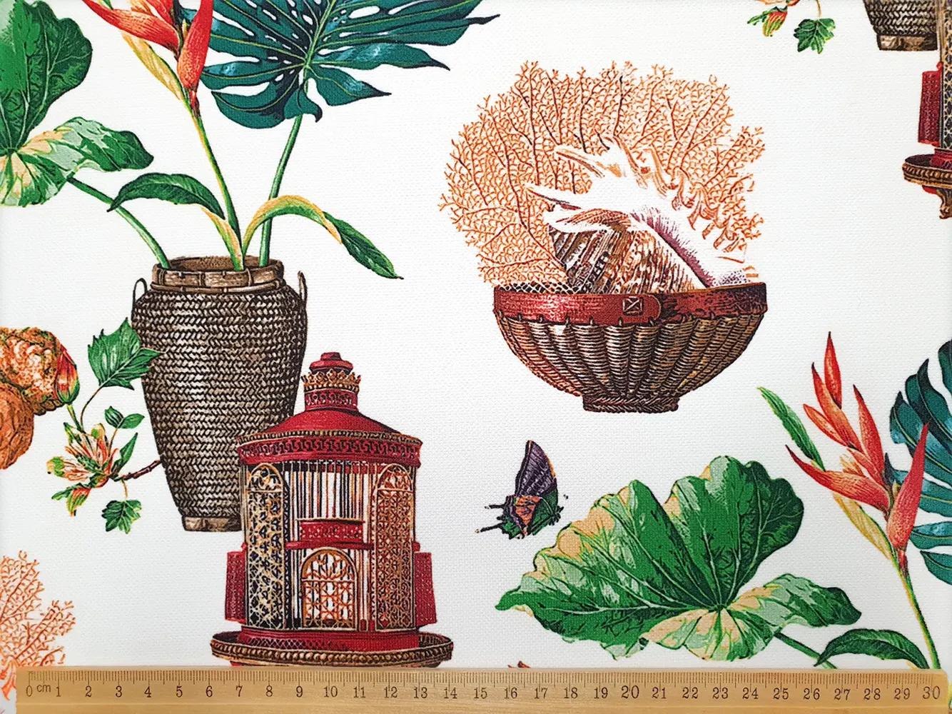 Lanterns and Floral Pots Fabric