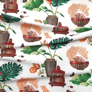 Lanterns and Floral Pots Fabric