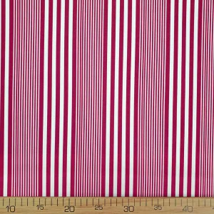 Maroon White Striped Fabric