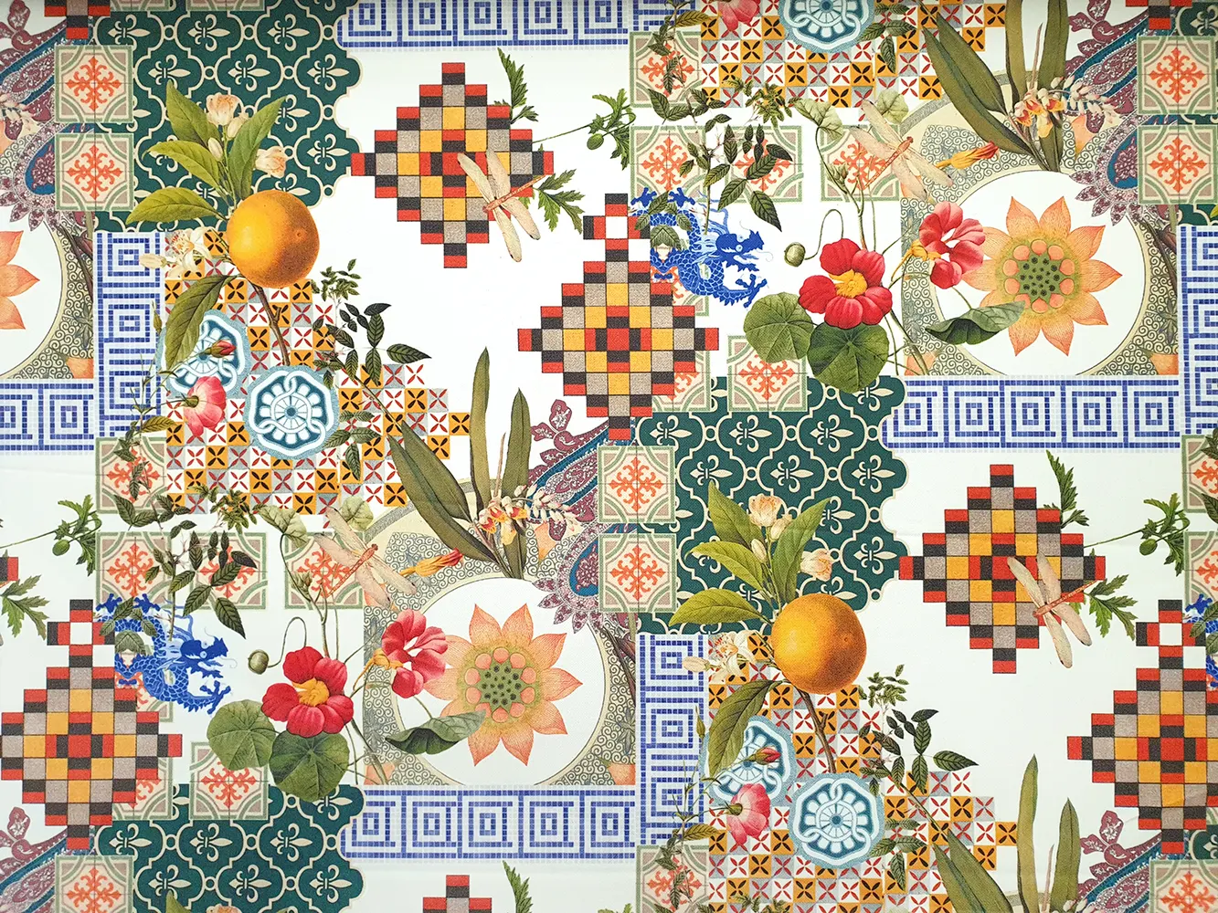 Marrakech Art Print Moroccan Tiles Fabric