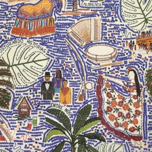 Mexican Art Summer in Mexico Fabric