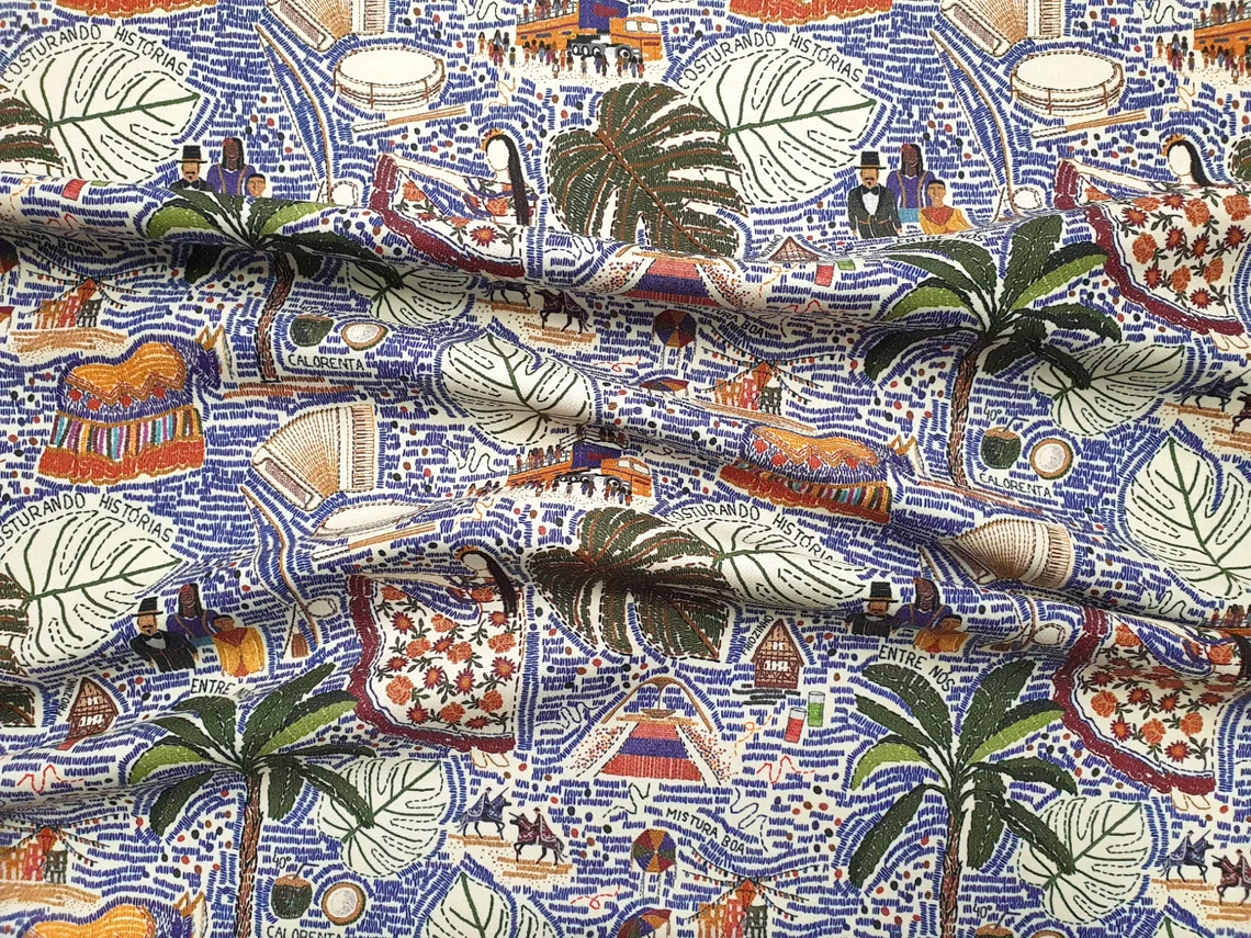 Mexican Art Summer in Mexico Fabric