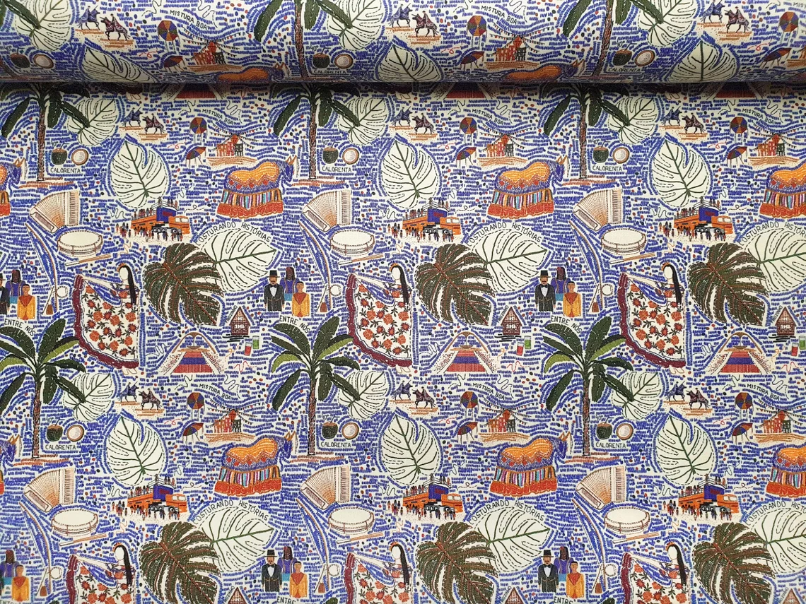 Mexican Art Summer in Mexico Fabric